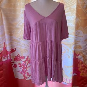 SAINTS 21 LILAC MINI SHORT SLEEVE SHIRT DRESS SIZE SMALL